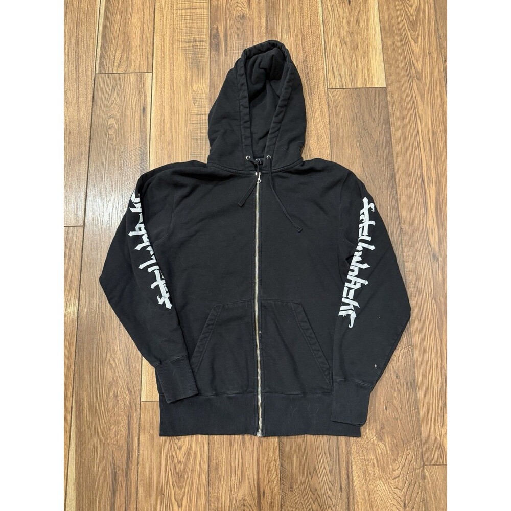Y2K The Hundreds Black Full Zip Hoodie Men's M Bomb Logo Graphic Pockets